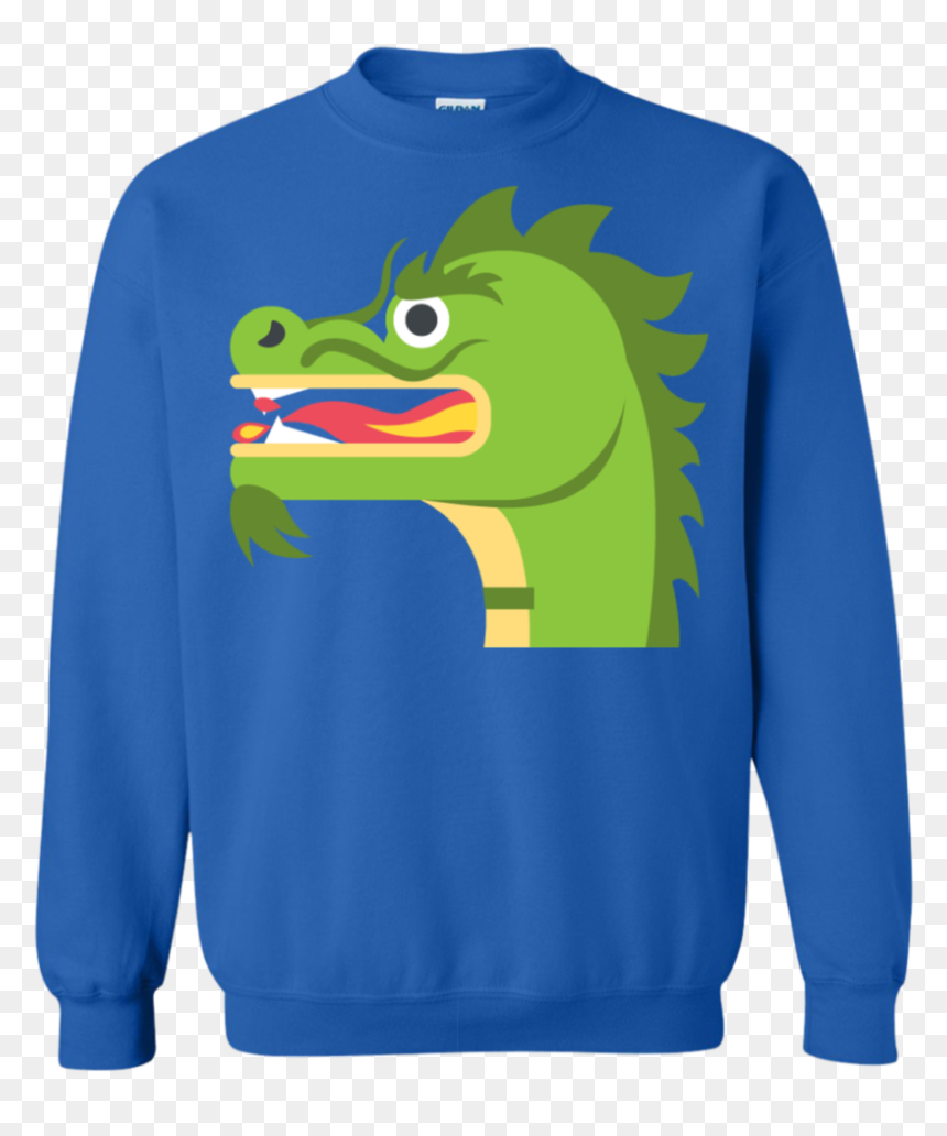 Dragon Face Emoji Sweatshirt - Sweater, HD Png Download - dragon face png