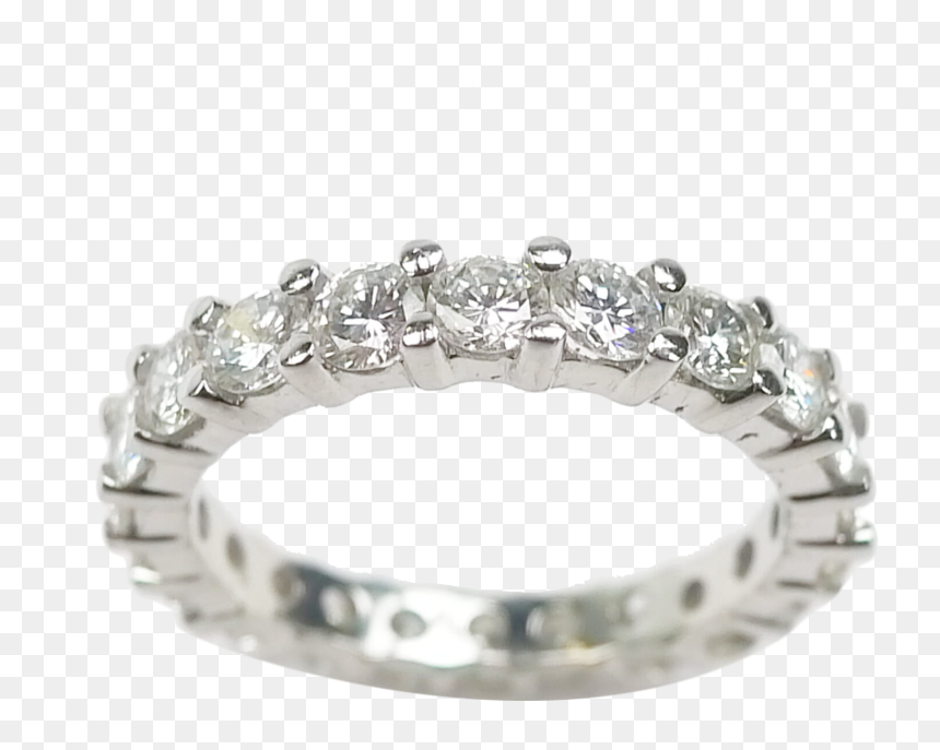 087940 Round Brilliant Diamond Eternity Wedding Band - Pre-engagement Ring, HD Png Download - wedding band png