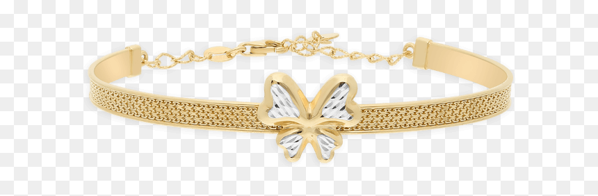 Sweet Alhambra Butterfly Bangle, Two Tone Gold - Bracelet, HD Png Download - gold butterfly png