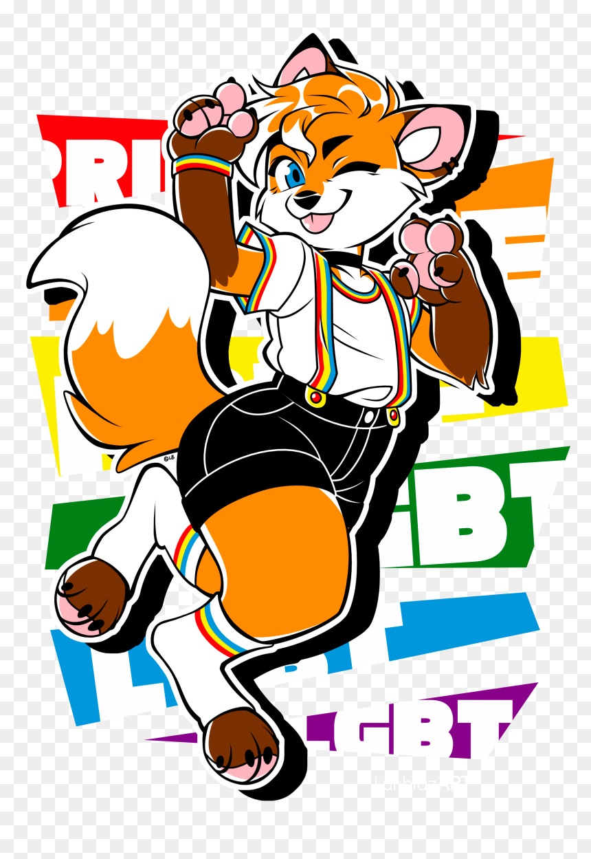 Pride Fox, HD Png Download - furries png