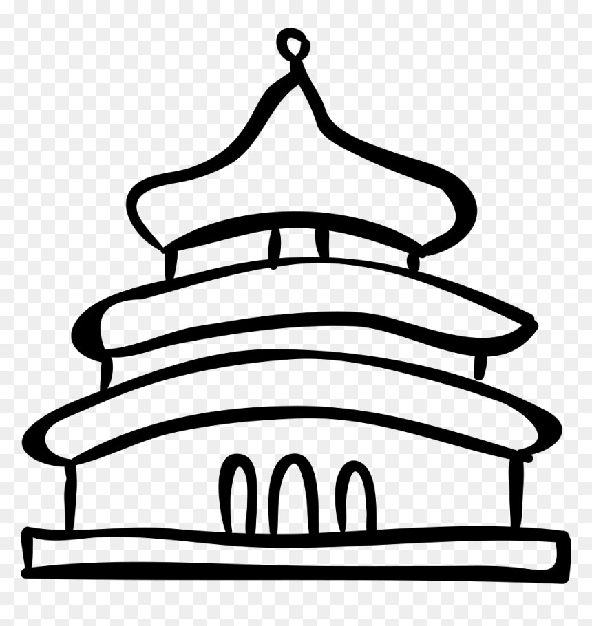 Clipart Building Of Architecture Style Hand Drawn Outline - 簡單 建築 物 手繪, HD Png Download - gateway arch png