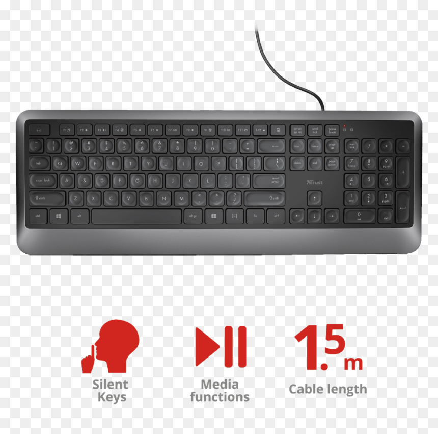 Erou Silent Keyboard - Clavier Sans Fil Tunisie, HD Png Download - keypad png