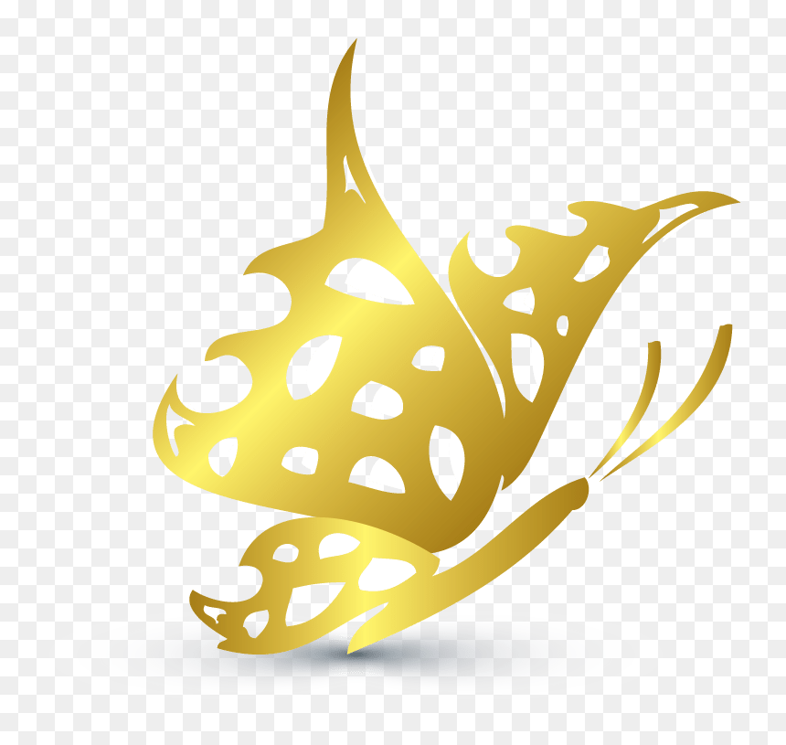 Gold Butterfly, HD Png Download - gold butterfly png