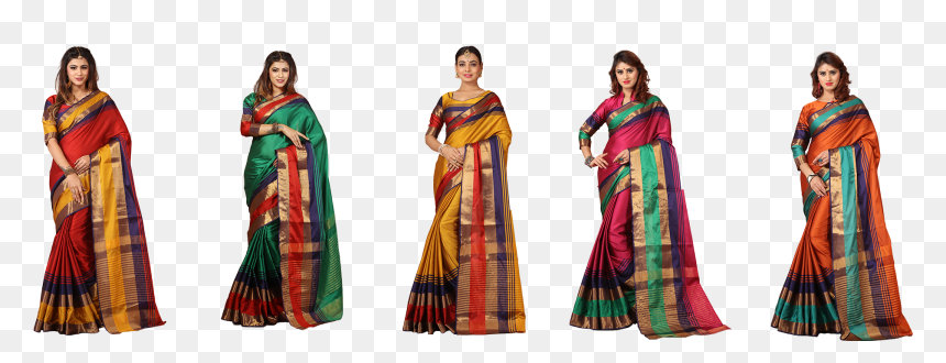 Jyothika 5 Silk Cotton Saree Collections - Silk, HD Png Download - sarees png images