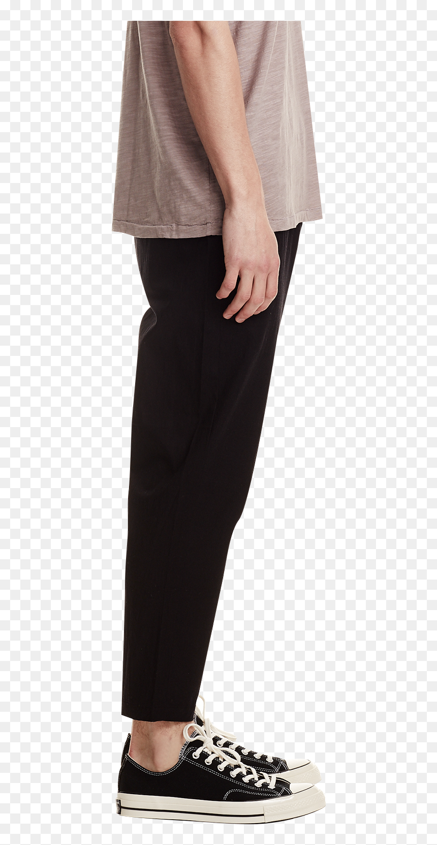 Men"s Crop Trouser, Black - Sneakers, HD Png Download - trouser png
