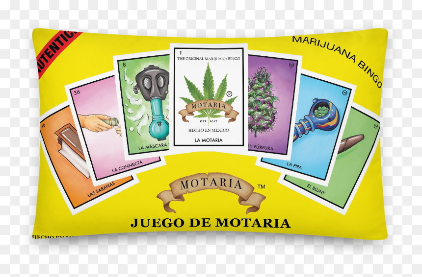 Loteria Box Front Motaria Back Pillow Mockup Front, HD Png Download - hecho en mexico png