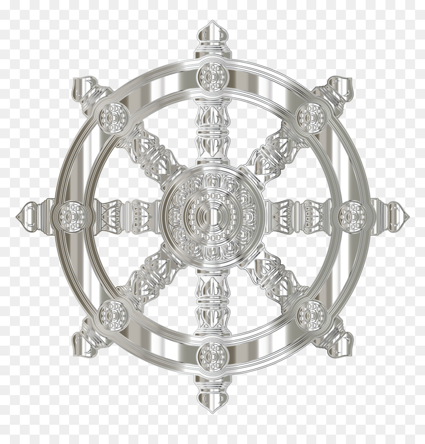 Crystalline Ornate Dharma Wheel Clip Arts - Transparent Background Buddhist Symbol Png, Png Download - dhamma chakra png