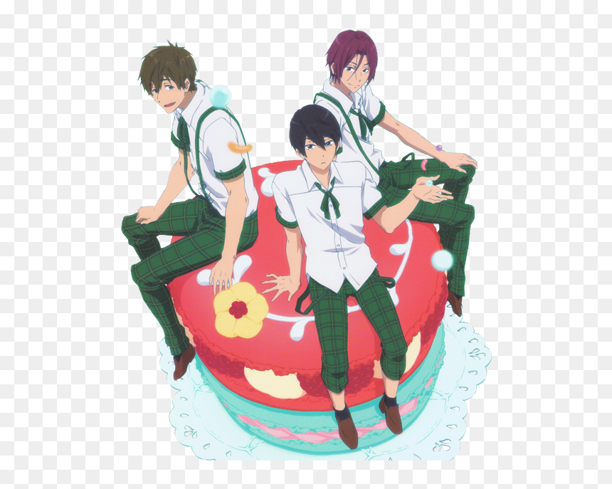 “transparent Haru, Mako And Rin Enjoying Your Dash” - Free!, HD Png Download - rikka takanashi png