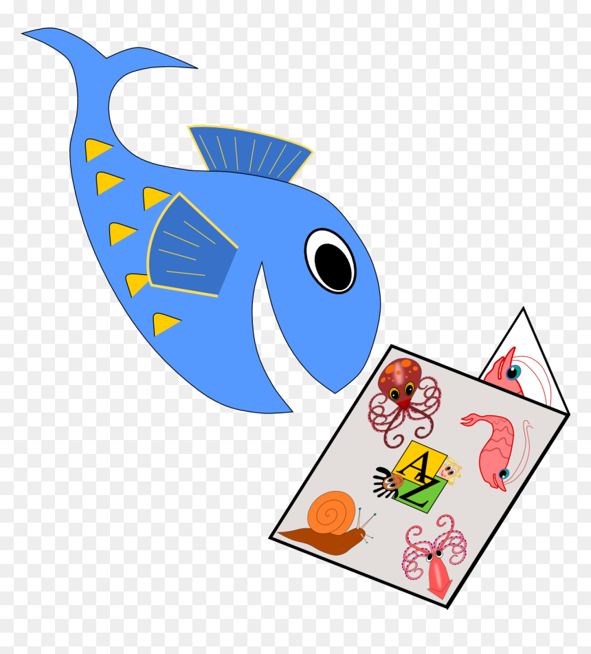 Aardvark To Zucchini Press - Fish Reading Clipart, HD Png Download - aardvark png