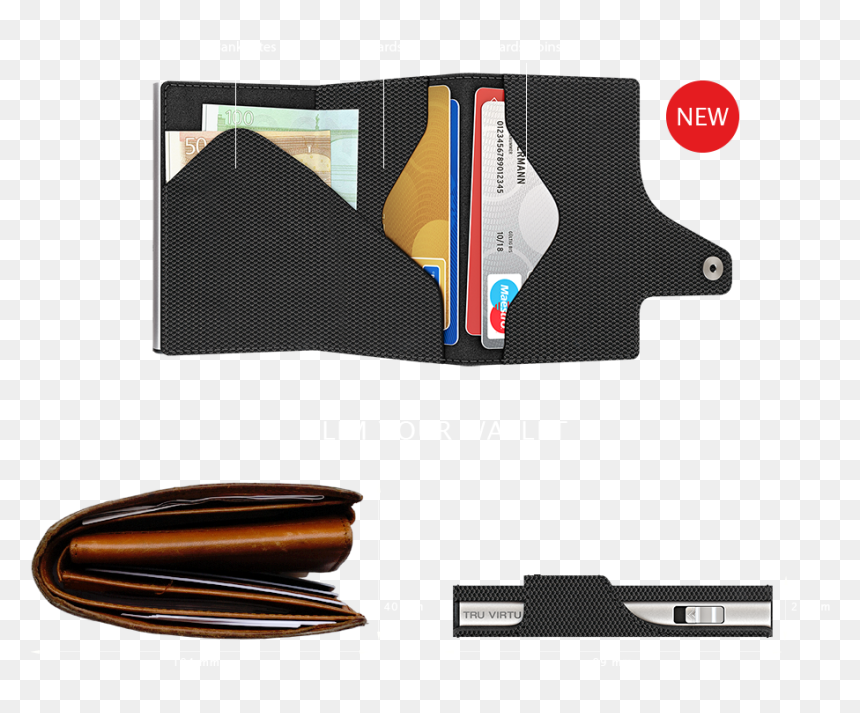 Tru Virtu Click & Slide Wallet, HD Png Download - wallets png