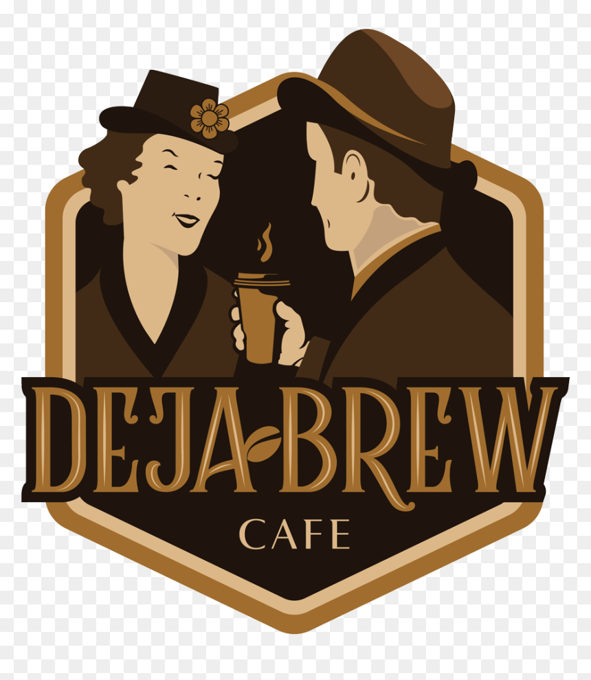 Deja Brew Cafe Logo Design - Graphic Design, HD Png Download - cafe logo png