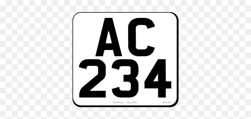 5 Digit Small Square Jdm Front Bespoke Legal Number - Number Plate Font, HD Png Download - square plate png