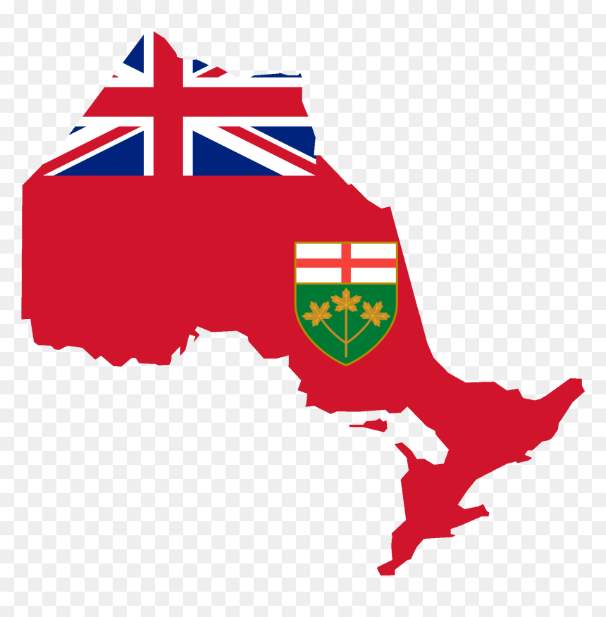 Flag Map Of Ontario - Ontario Map Flag, HD Png Download - ontario png