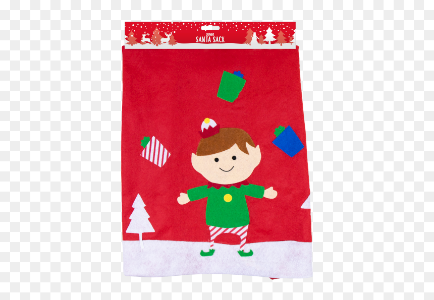 Jumbo Fabric Christmas Santa Sack - Cartoon, HD Png Download - santa sack png