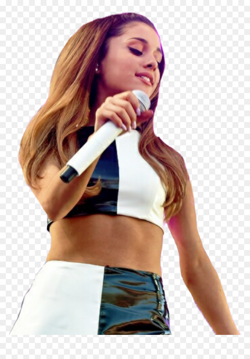 #arianagrande #ariana #grande #problem #2014 #black - Ariana Grande White Microphone, HD Png Download - ariana grande problem png