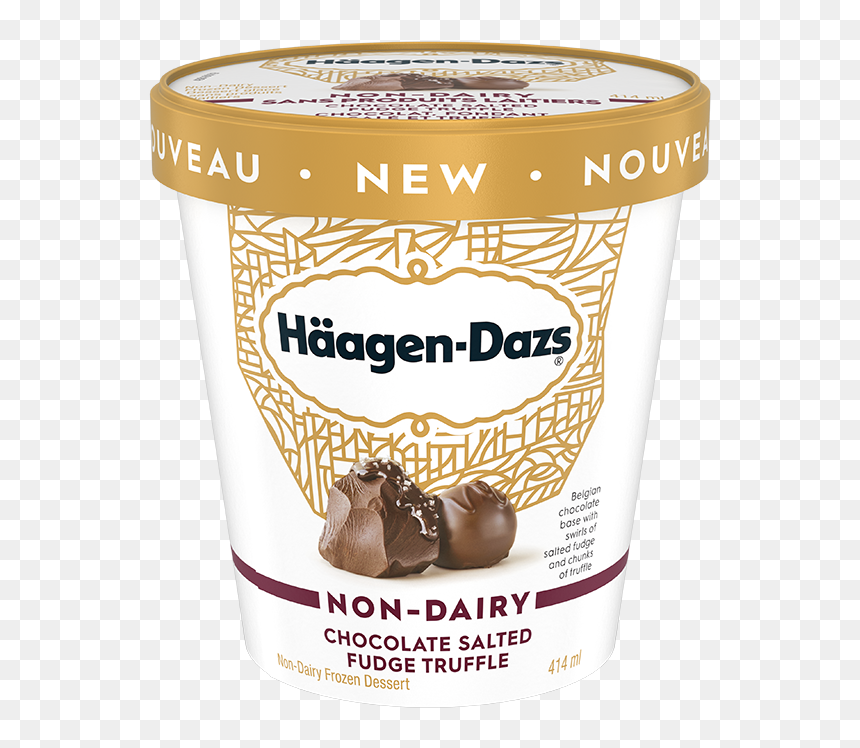 Non-dairy Chocolate Salted Fudge Truffle - Haagen Dazs Non Dairy Coconut Caramel, HD Png Download - truffle png