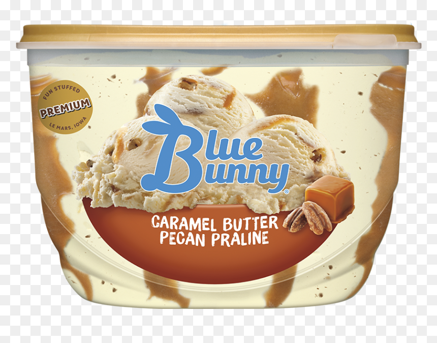 Caramel Butter Pecan Praline - Blue Bunny Peanut Butter Party Ice Cream, HD Png Download - pecan png
