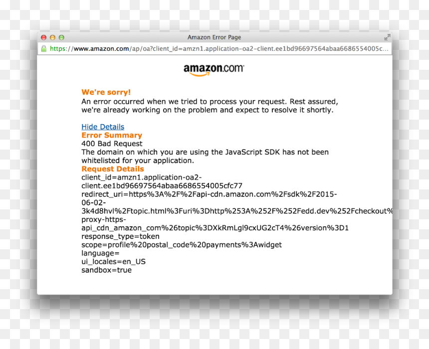 Amazon Payment Error Page, HD Png Download - error message png