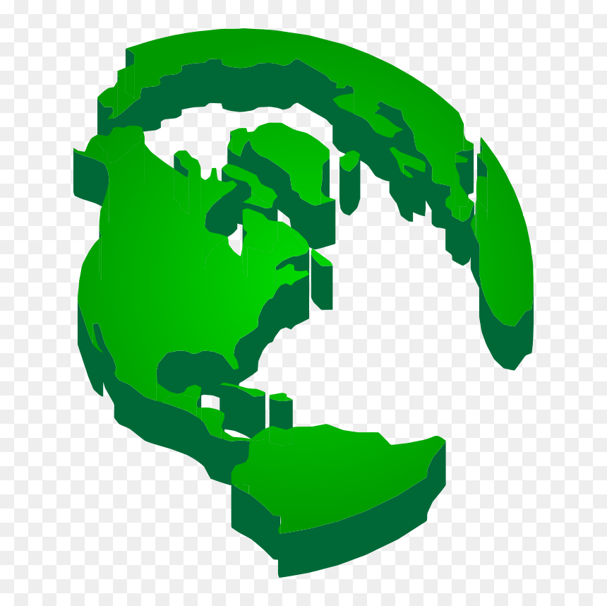 3d Elevated Earth Globe No Water - Portable Network Graphics, HD Png Download - 3d globe png
