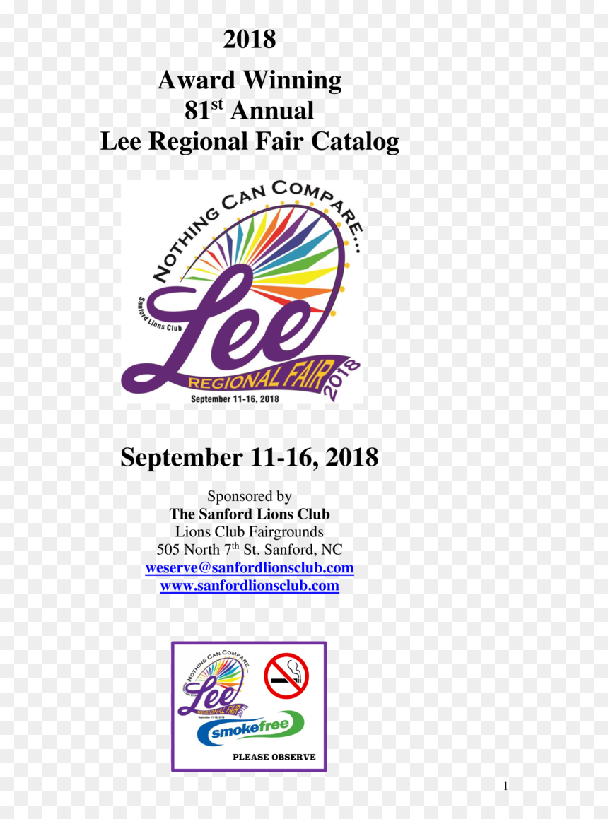 2018 Award Winning 81st Annual Lee Regional Fair Catalog - Craft Training Center, HD Png Download - catalog png