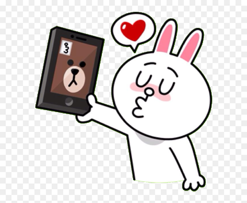 Kiss Cony And Brown, HD Png Download - line sticker png
