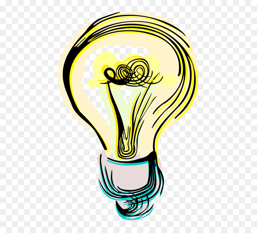 Vector Illustration Of Electric Light Bulb Symbol Of - Light Bulb Illustration Png, Transparent Png - bulb symbol png