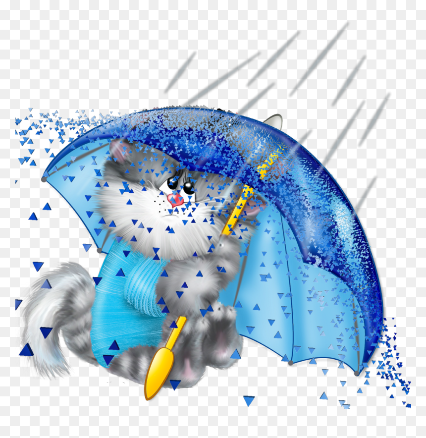 Cat Rain Umbrella Dispersion Ftestickers - Хорошего Настроения В Любую Погоду, HD Png Download - dispersion png