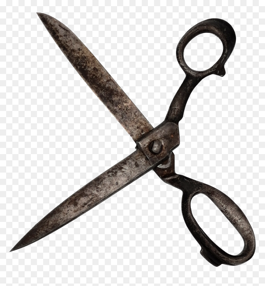 Scissors-6 - Antique Tool, HD Png Download - scissors cutting png