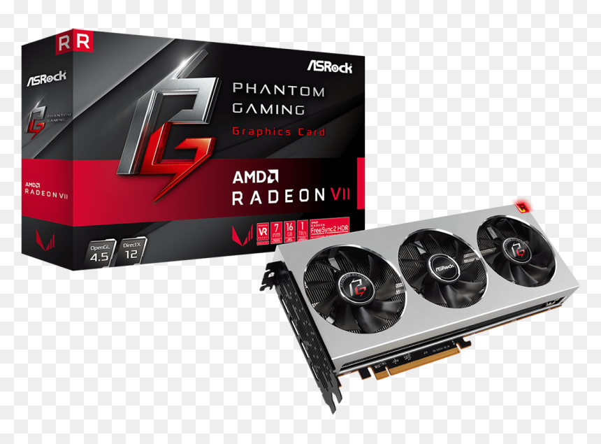 Pg X R Vii 16g Graphics Card Next To Its Product Box - Radeon Rx 570 4gb, HD Png Download - newegg png
