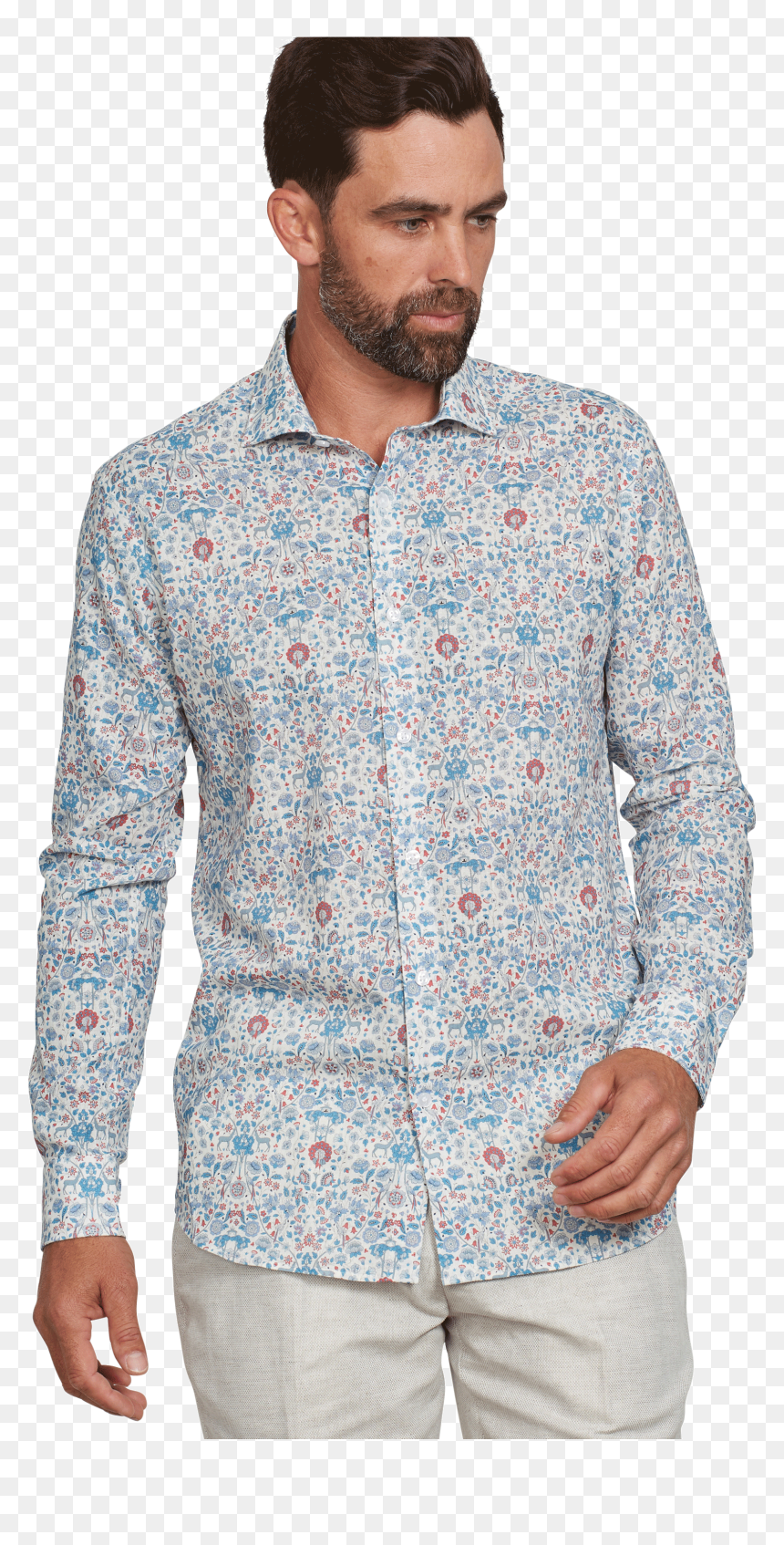 Liberty Palmeria Print Ls Shirt"
 Title="liberty Palmeria - Starbucks, HD Png Download - suiting shirting png