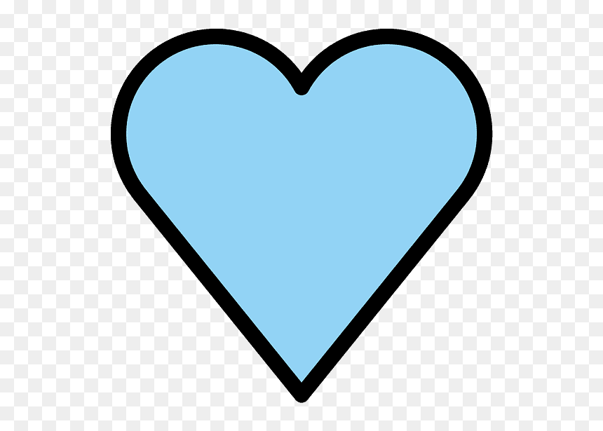 Blue Heart Emoji Clipart - Heart, HD Png Download - heart smiley png
