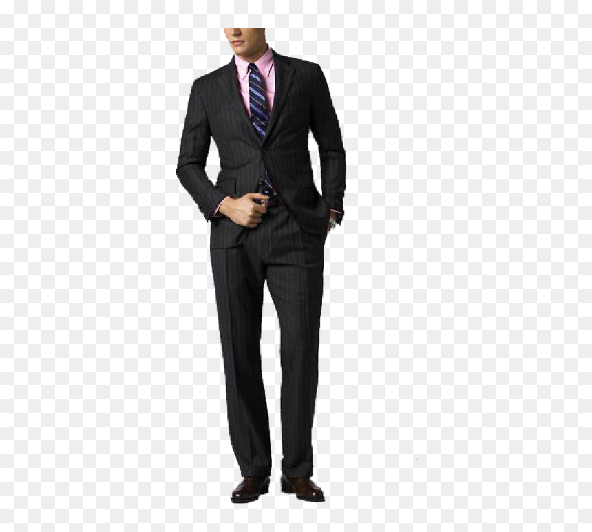 Men Single Breasted 2 Button Black Striped Suit - Polo Ralph Lauren Suit, HD Png Download - suiting shirting png