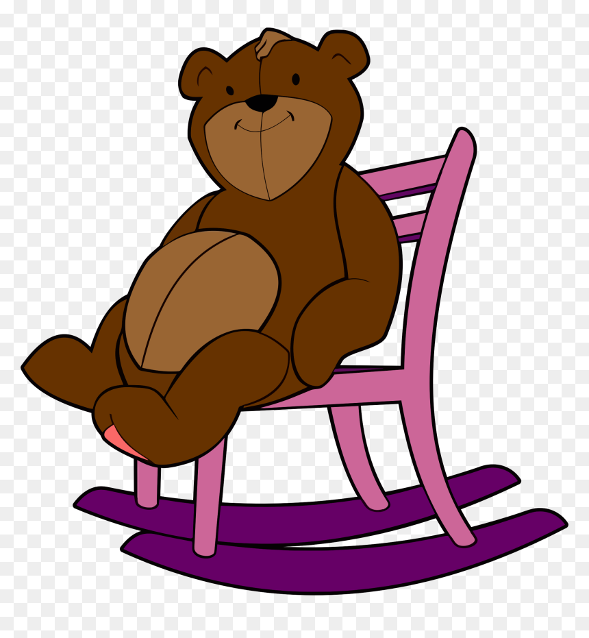 Teddy Bear Rocking Chair Clip Arts - Teddy Bear Is On The Chair Clipart, HD Png Download - teddy bear icon png