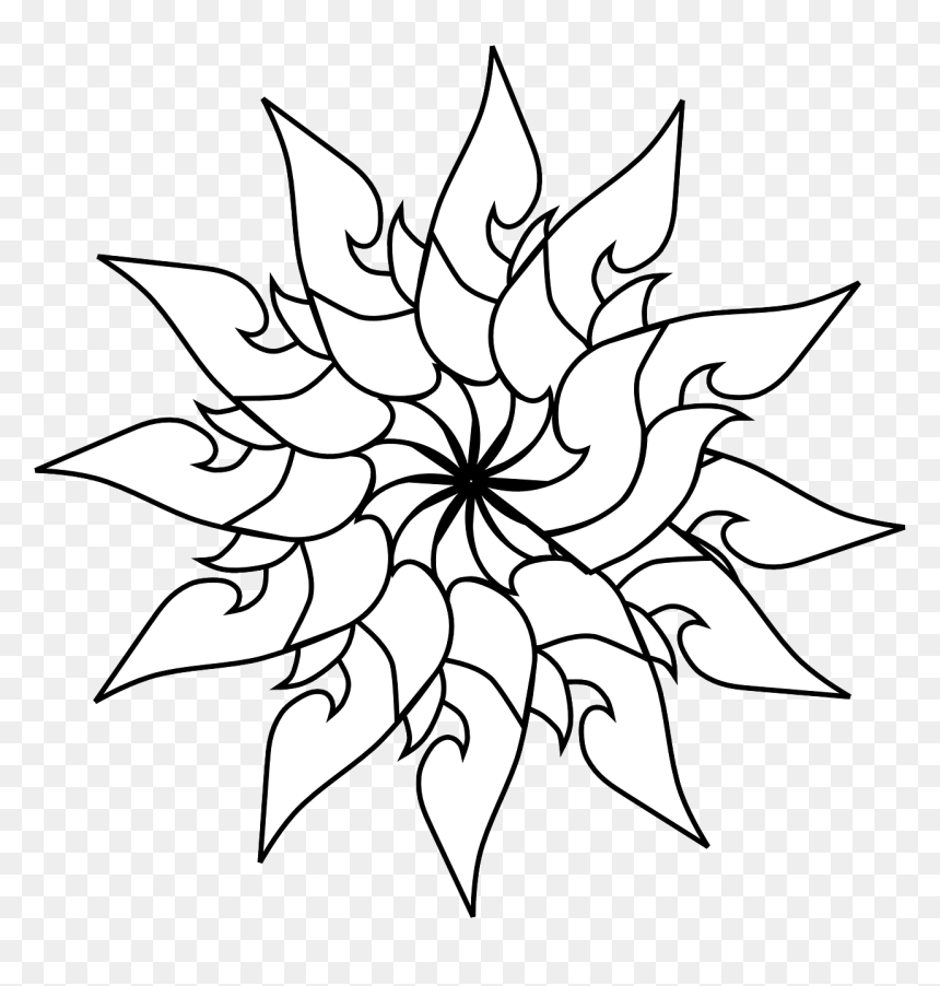 Arts Of Thailand Drawing, HD Png Download - design black and white art flower png