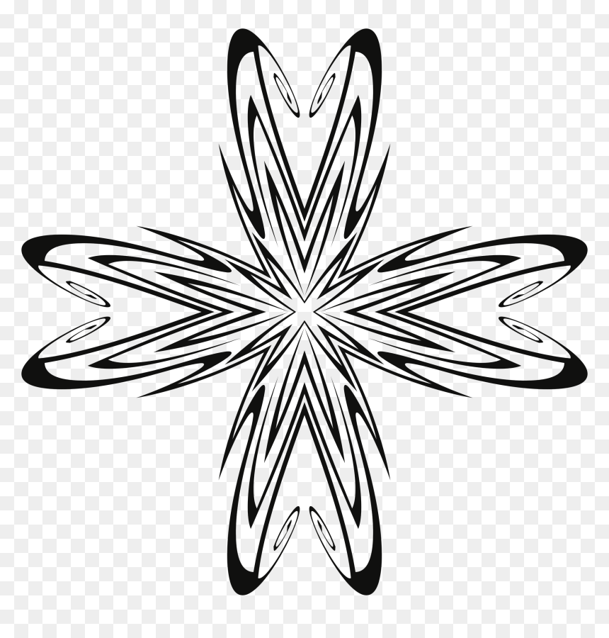 Tribal Flower Clip Arts - Clip Art, HD Png Download - design black and white art flower png
