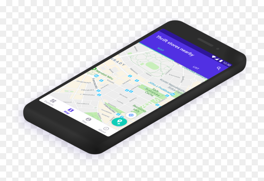 Explore Thrift Stores Map In Mobile Application Thriftigo - Samsung Galaxy, HD Png Download - samsung smartphone vector png