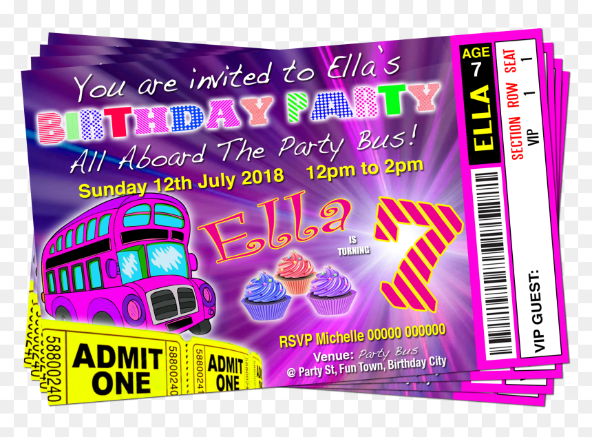 Movie Ticket, HD Png Download - party bus png