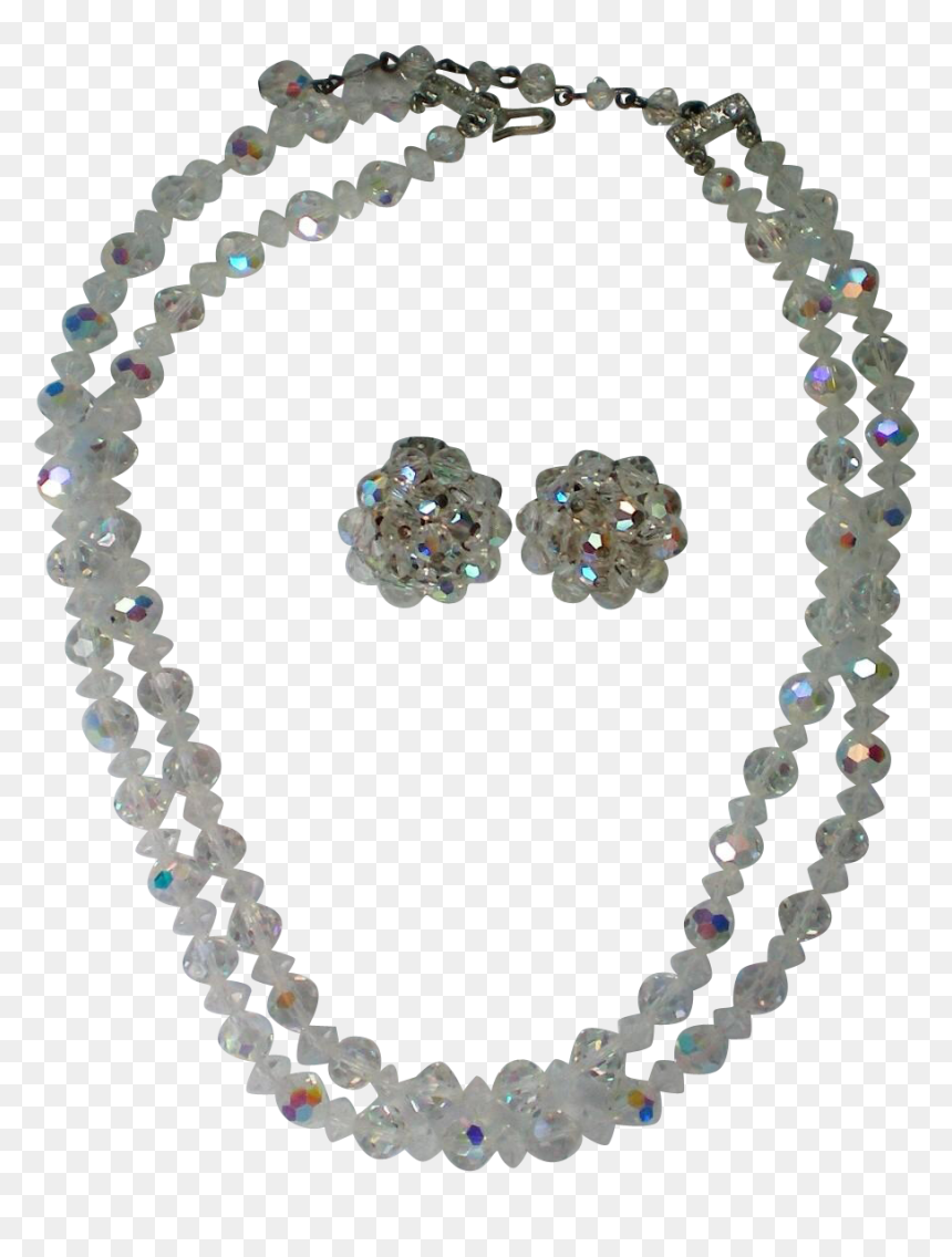 Austrian Crystal Aurora Borealis Glass Bead Necklace - Necklace, HD Png Download - neckless png
