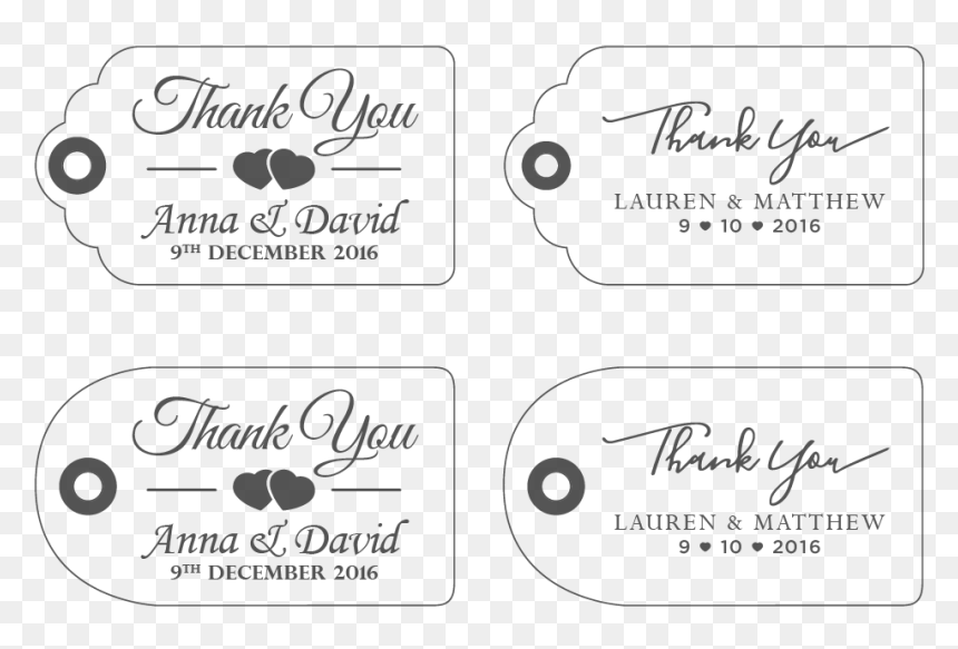 Wedding Thank You Tag Weengrave - Calligraphy, HD Png Download - tags design png