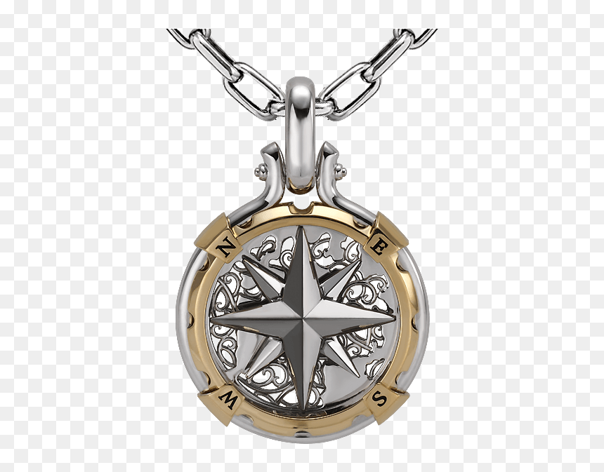 Compass Pendant Platinum, HD Png Download - neckless png