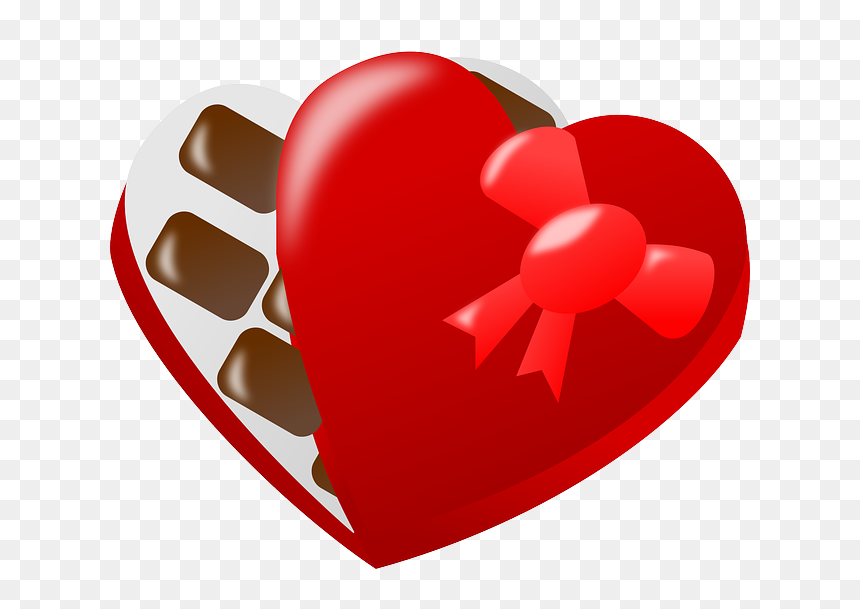 Pralines, Heart, Love, Box, Sweet, Present, Ribbon - Valentine Chocolate Clip Art, HD Png Download - flying ribbon png