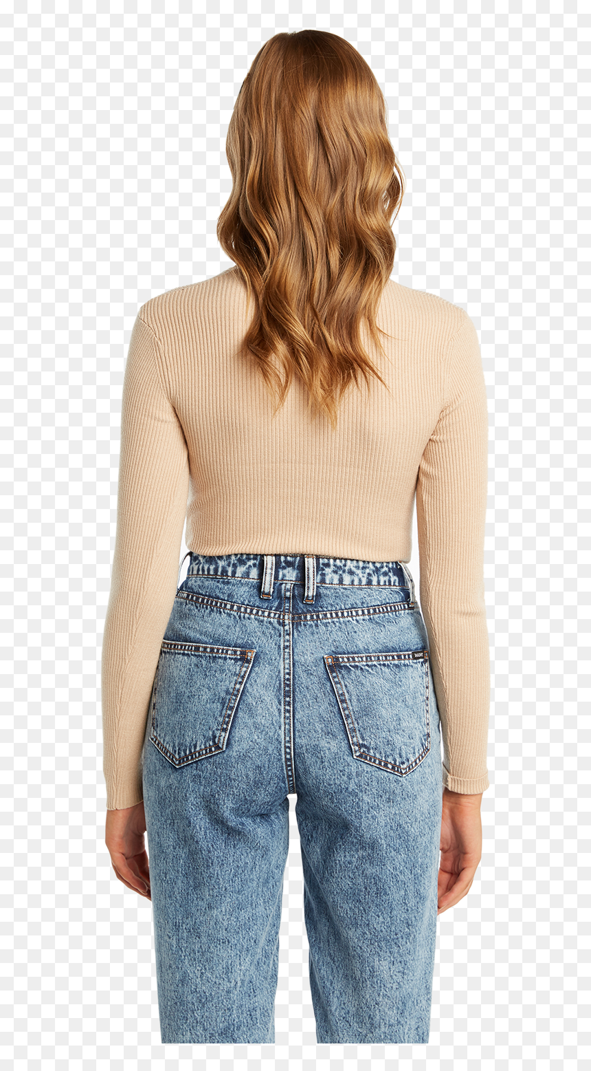 Button Up Rib Bodysuit In Colour Moonlight - Photo Shoot, HD Png Download - jeans button png