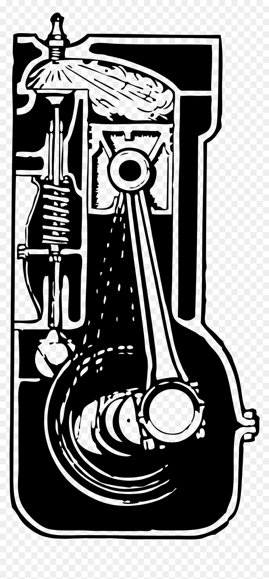 Engine Cross Section Clip Arts - Engine Cross Section Drawing, HD Png Download - engine icon png