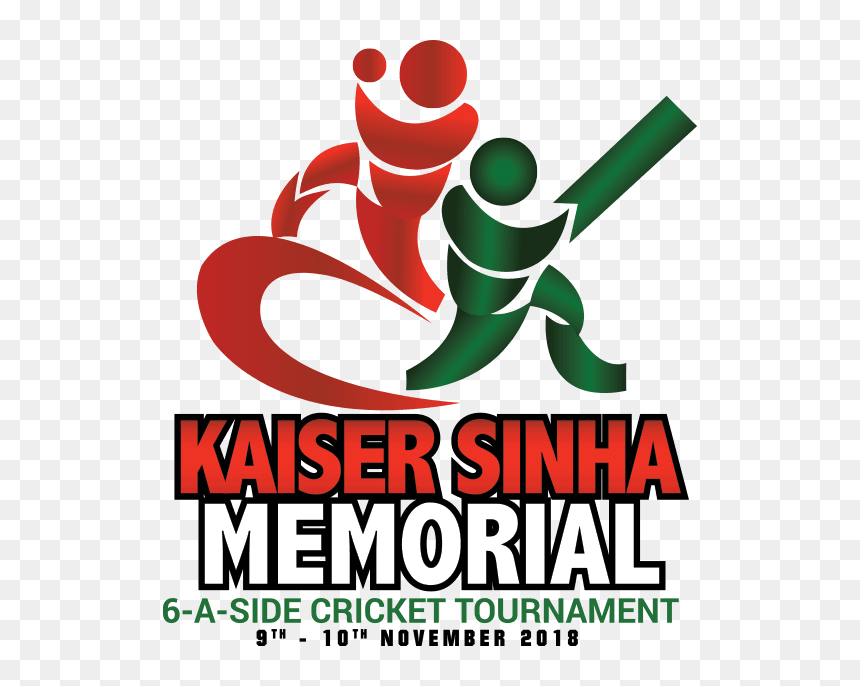 Kaiser Shinha Memorial Tournament Logo - Six A Side Cricket Tournament, HD Png Download - cricket batsman clipart png