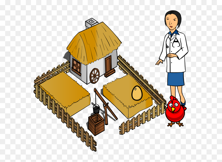 Farmer House Clip Art, HD Png Download - hen clipart png