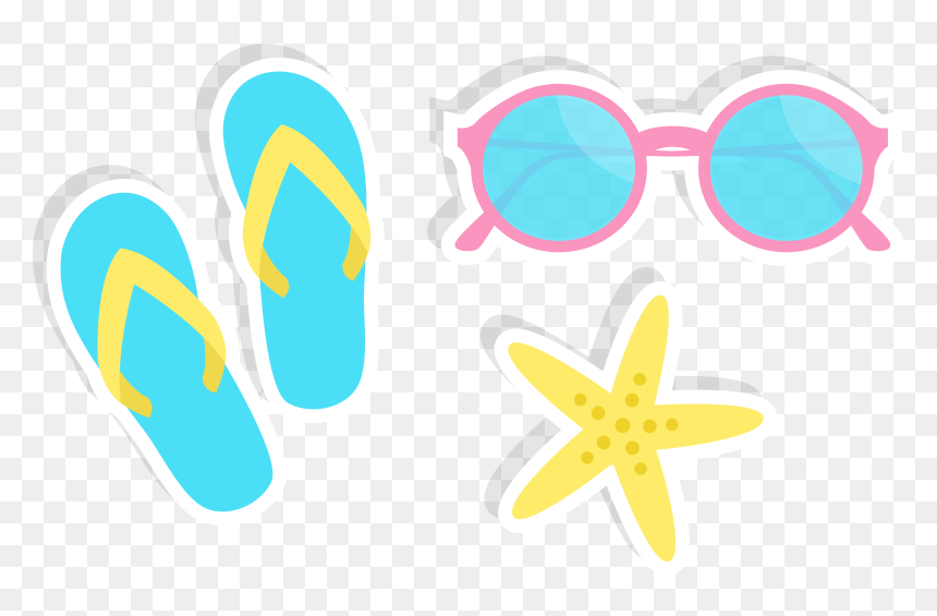 Slipper Sunglasses Cartoon Download Free Image Clipart - Flip-flops, HD Png Download - slipper png