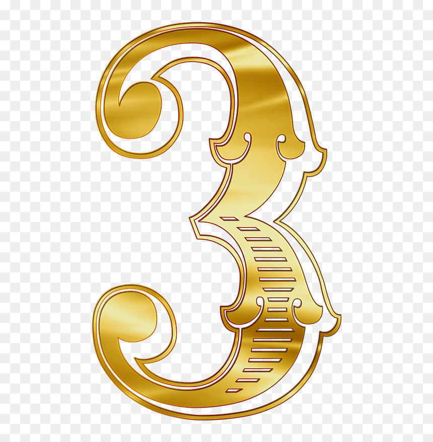 Number 3 Guilded Clip Arts - Gold Number 3 Png, Transparent Png - number images png