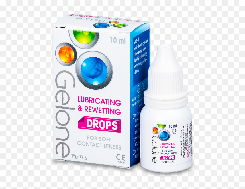 Stericon Pharma Gelone Lubricating And Rewetting Drops, HD Png Download - eye drops png