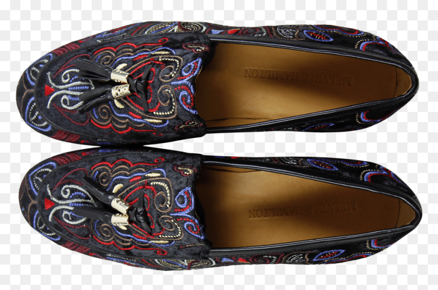 Loafers Clive 3 Velvet Black Tassel Black Gold Metal - Slip-on Shoe, HD Png Download - slipper png