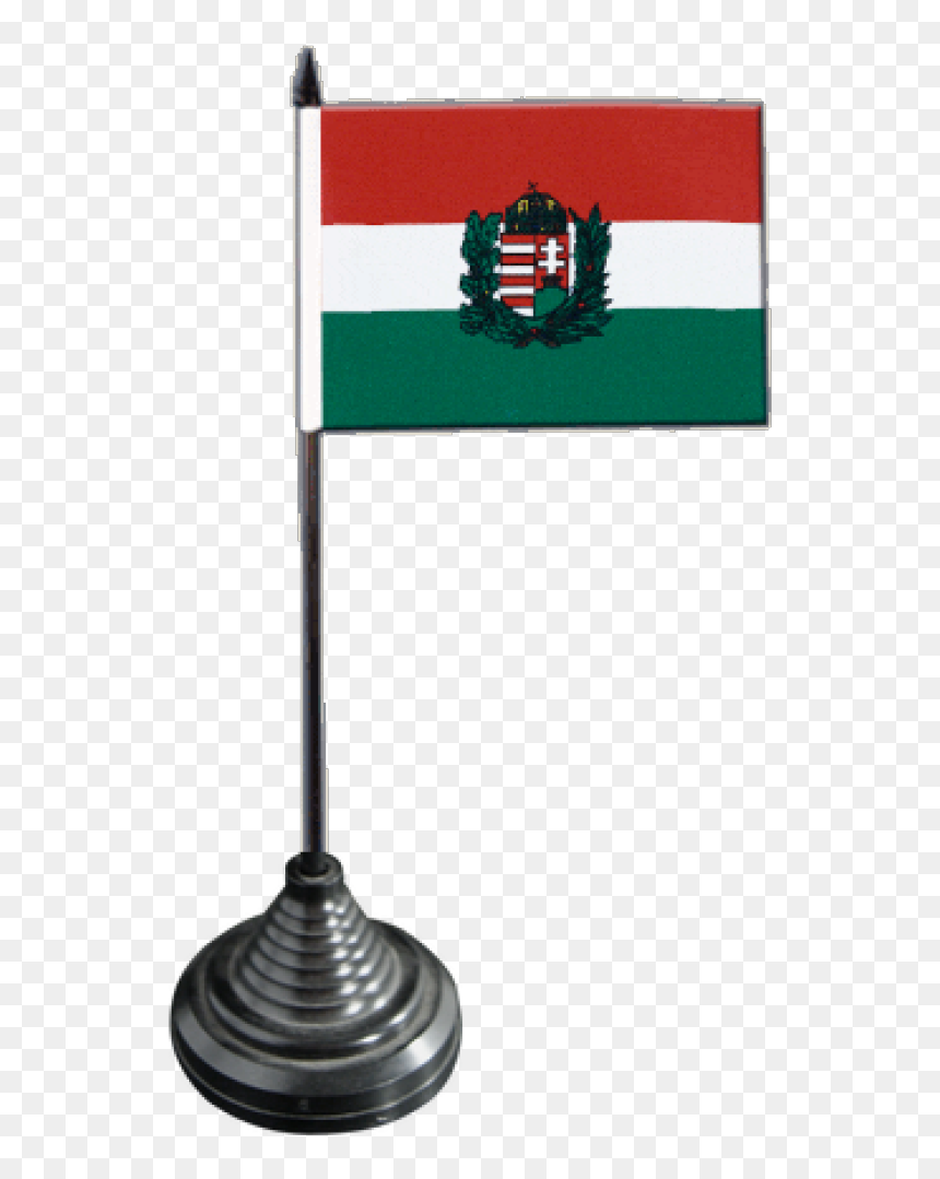 Hungary With Coat Of Arms Table Flag - Mat Drapeau Hongrie, HD Png Download - hungary flag png